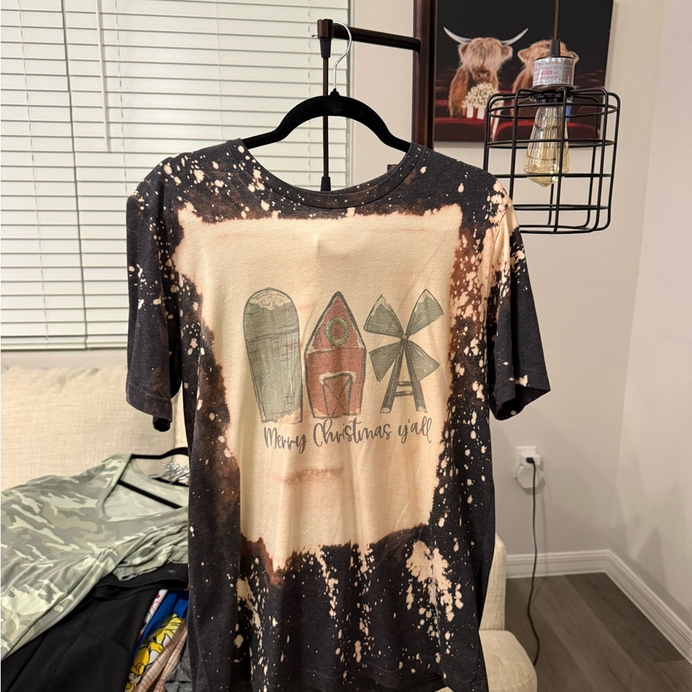 Bella Canvas Black and Cream Tie-Dye T-Shirt